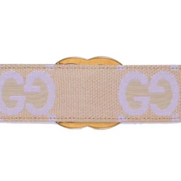 NWB Gucci GG Marmont Jumbo GG Belt Beige/Lilac - Picture 3 of 16